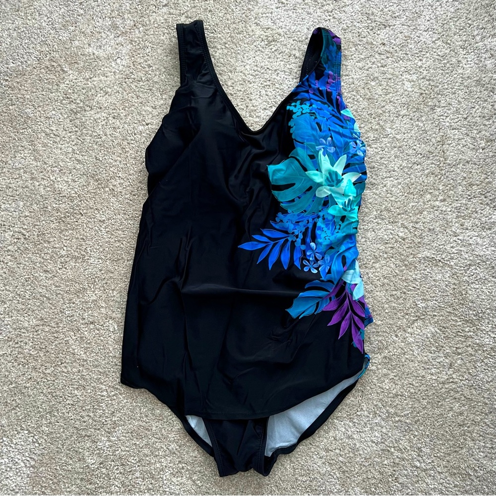 Swimsuits for All Sarong Front One Piece Swimsuit